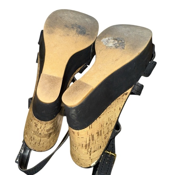Call It Spring Black and Tan Wedge Sandals - Picture 7 of 8